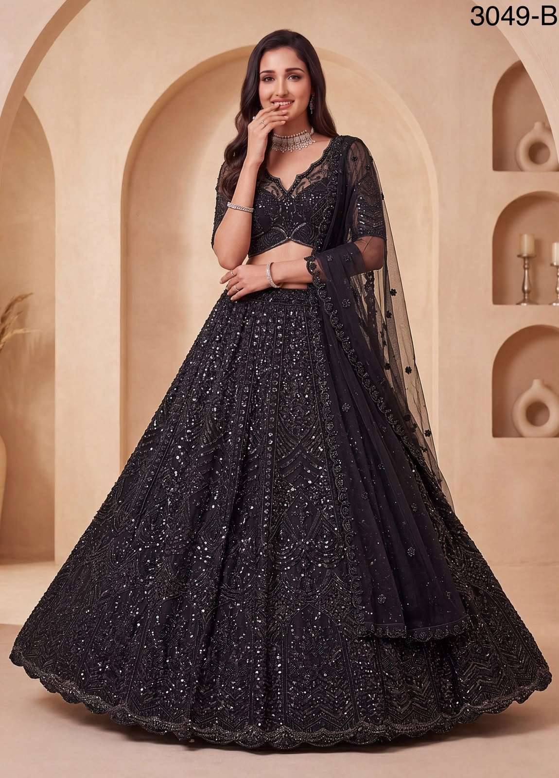 Code 3049 Designer Partywear Lehenga Choli Collection manufacturers surat