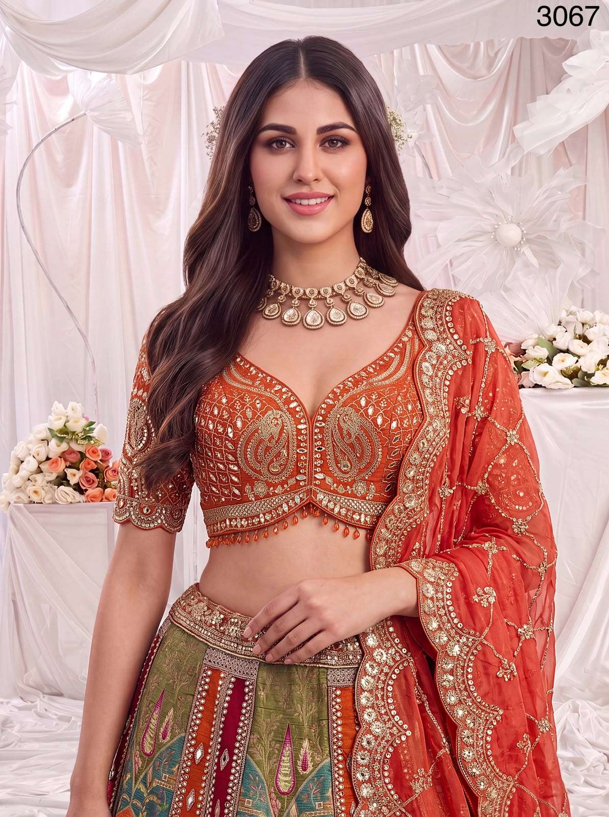 Code 3067 Partywear Lehenga Choli collection manufacturers surat 