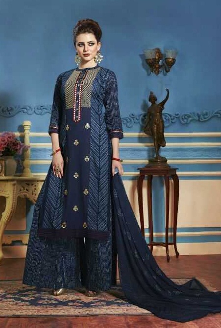 Kessi Grazia 2701 To 2710 Series Fancy Cotton Printed Semi Stitch Work Salwar Kameez Full Set Wholes...