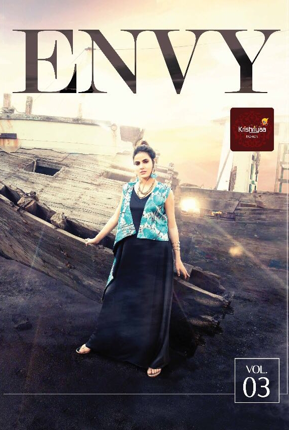 Krishriyaa Envy Vol 3 9001 To 9006 Series Fancy Poly Fabrics With Digital Print Kurties Catalog Full...