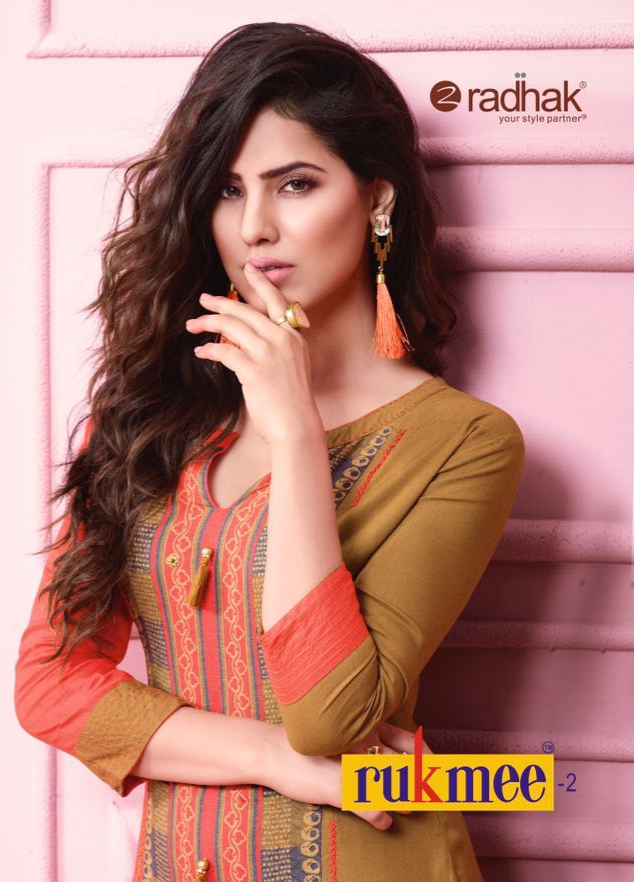 Radhak Rukmee Vol 2 150 To 159 Series Fancy Designer Rayon Printed Kurties Catalog Full Set Wholesal...