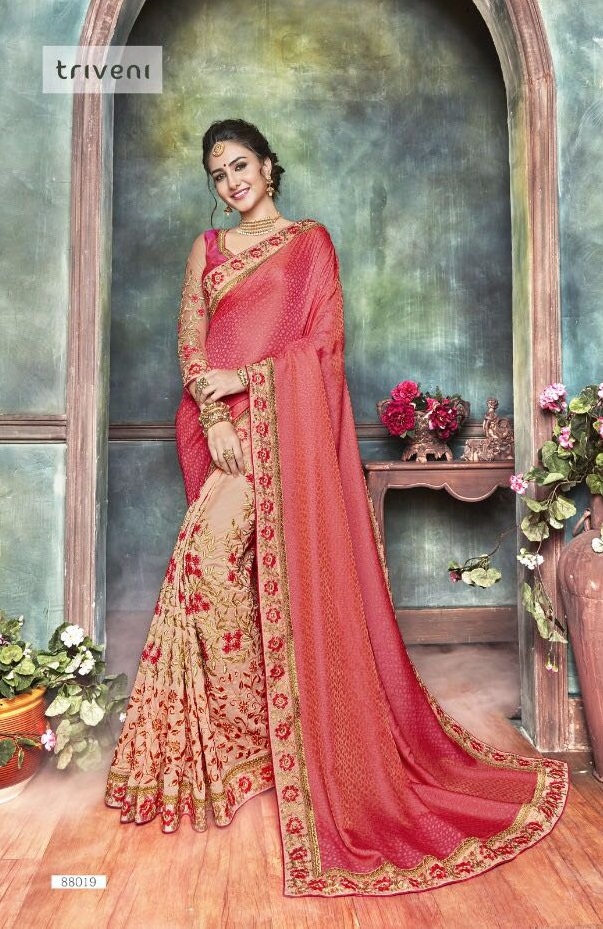 Triveni Kalpana Vol 14 88017 To 88024 Series Fancy Designer Party Wear Saree Collection Full Set Who...