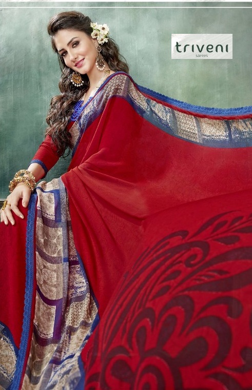 Triveni Saree Pushpak 6101 To 6112 Series Fancy Silk Printed Saree Collection Full Set Wholesale Pri...