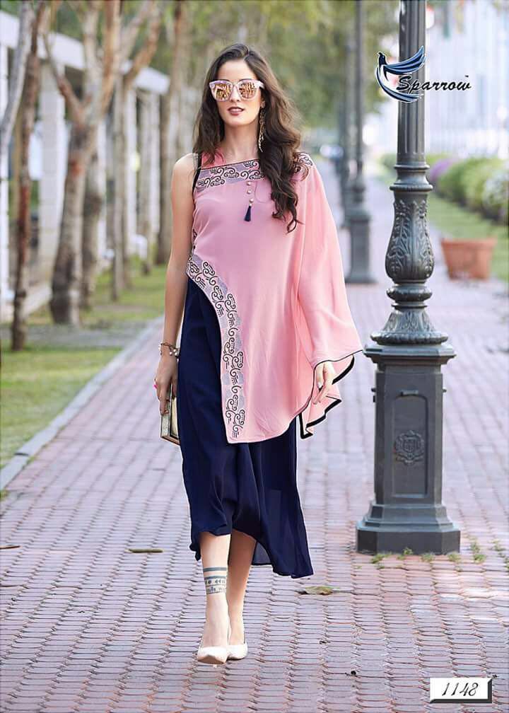 Sparrow Kumb Forever Nx Fancy Georgette Party Wear Kurti Collection Full Set Wholesale Price Kurti W...