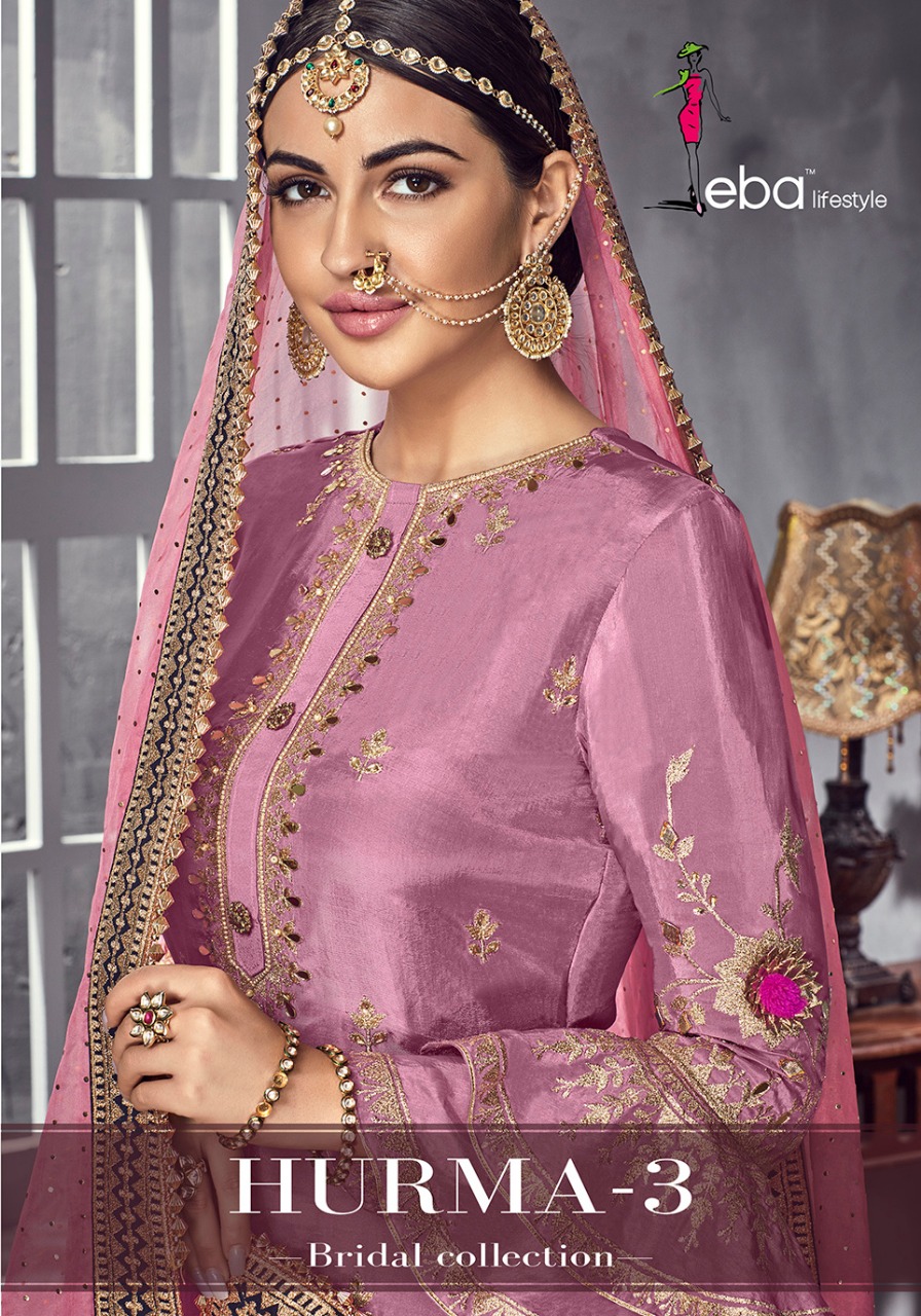 Hurma Vol 3 Bridal Collection By Eba Lifestyle 1017 Series Party Wear Bridal Sarara Suit Catlog Whol...