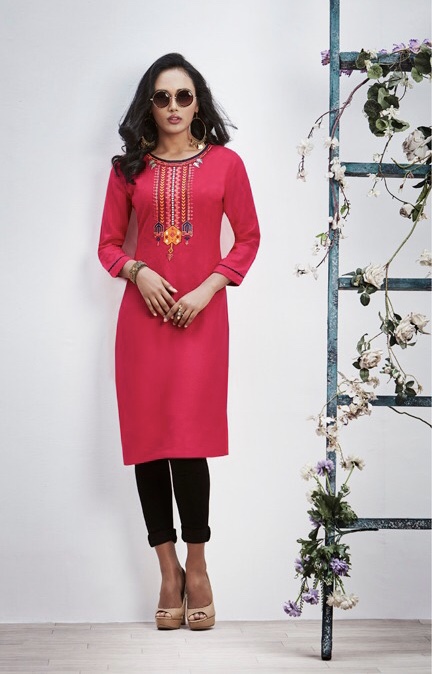 Lily Vol 12 By Kajree 761 Series Fancy Reyon Embroidery Kurti Catlog Wholesale Dealer Surat