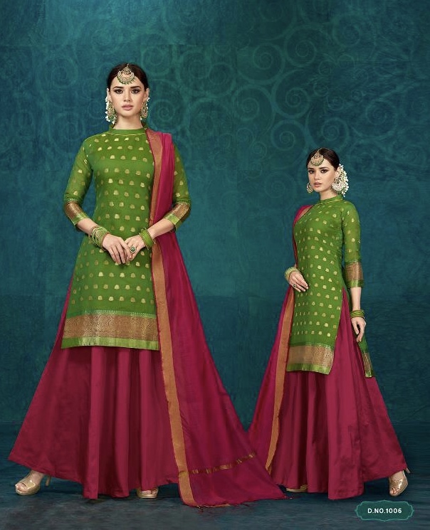 Nazakat By Poonam Designer 1001 Series Fancy Party Wear Banaras Jackard With Ghaghra Wholesaler Sura...