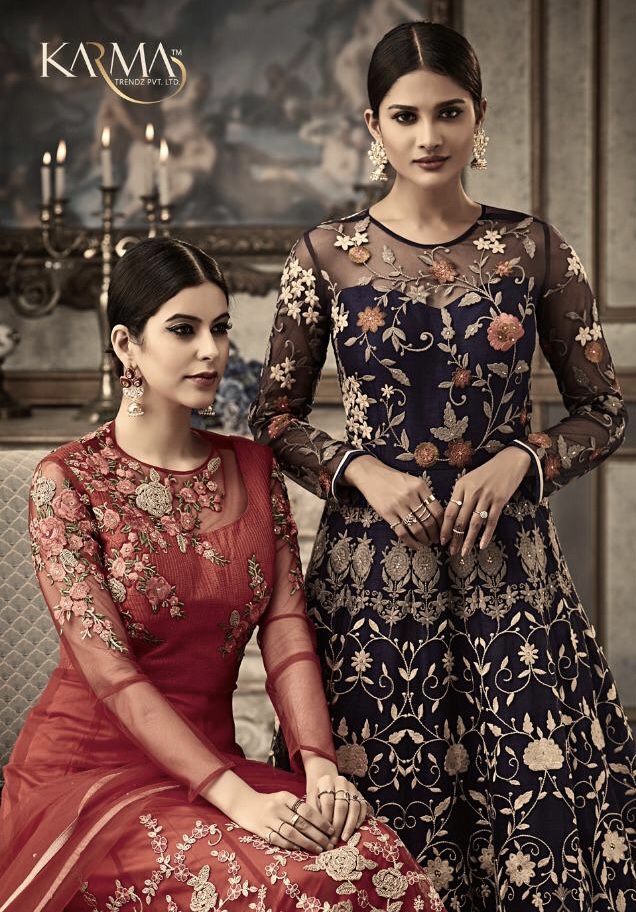 Karma 15030 Series Designer Bridal Party Wear Gown Suit Collection Wholesaler Surat