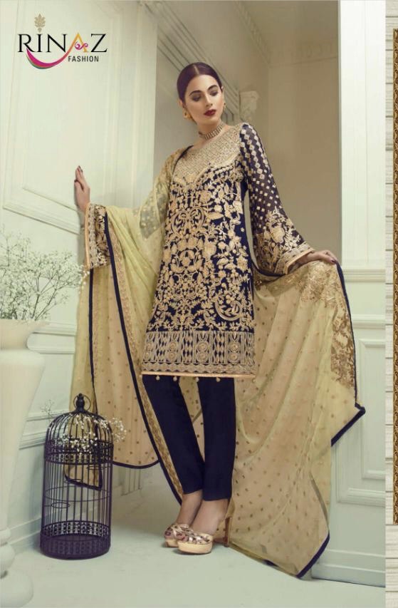 Jazmin Vol 2 By Rinaz Fashion 01 Series Fancy Designer Georgette Pakistani Suit Collection Wholesale...