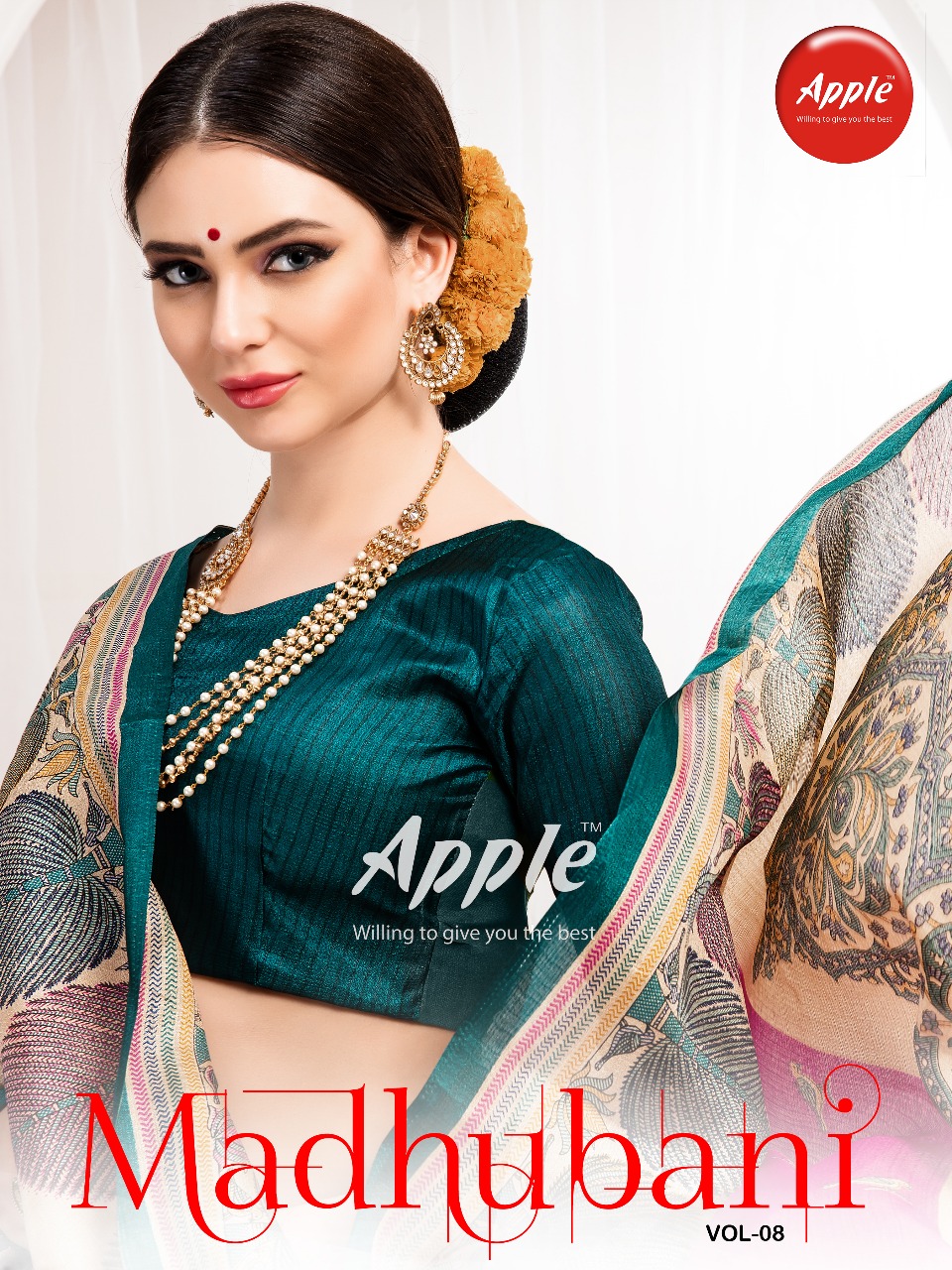 Apple Saree Madhubani Vol 8 8781 Series Traditional Khadi Silk Print Sarees Catlogue Collection Whol...