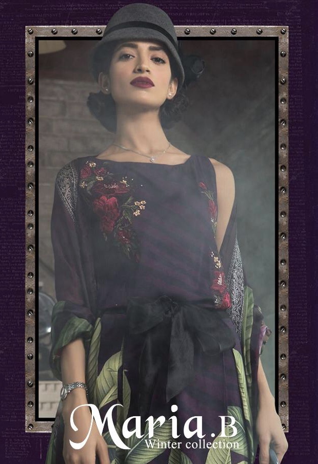 Maria B Winter Collection By Deepsy 400301 Series Pure Pashmina Printed Salwar Kameez Catlog Wholesa...