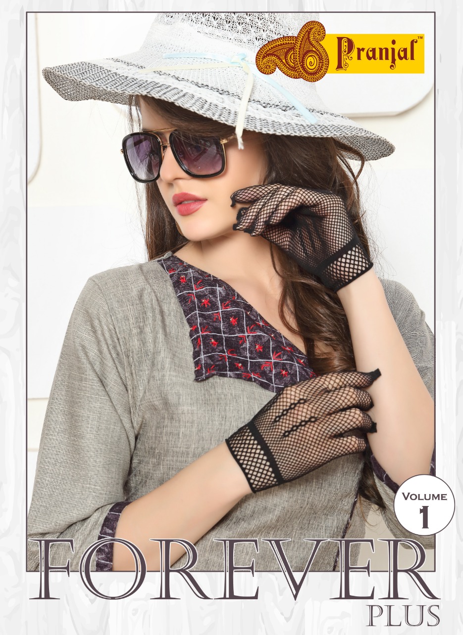 Forever Plus Vol 1 By Pranjal 1001 Series Fancy Reyon Kurti With Plazzo Collection Wholesaler Surat