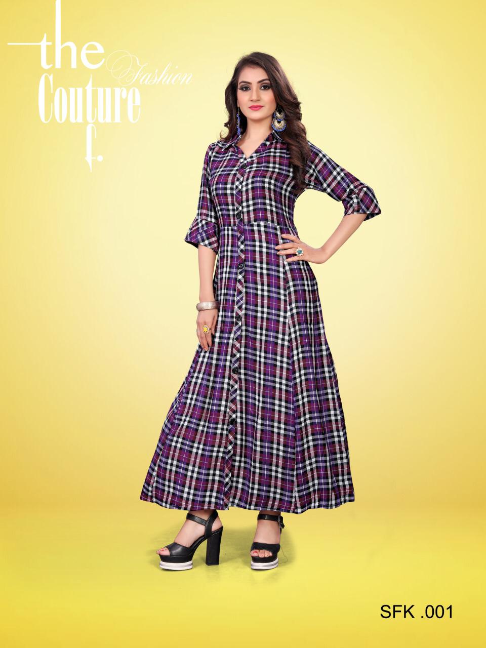 Sfk 001 To Sfk 009 Series By Str Fancy Reyon Printed Kurti Collection Wholesaler Surat