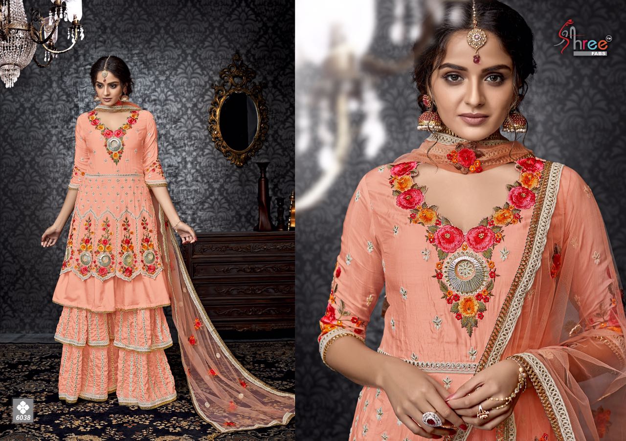 Shree Fabs Shehnai Vol 8 6037 Series Designer Bridal Sharara Suit Catlog Wholesaler Surat