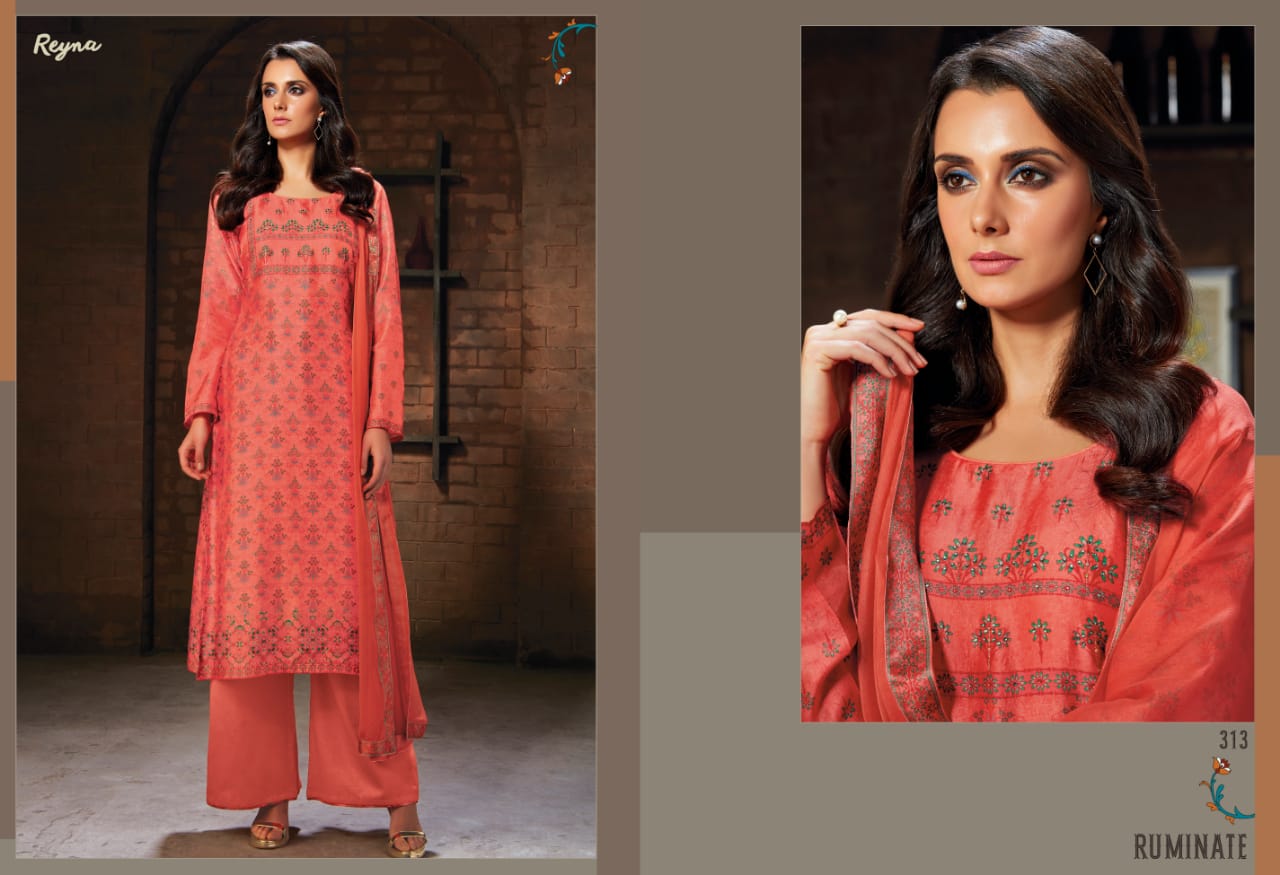 Ruminate By Reyna 311 Series Fancy Russian Silk Digital Printed Salwar Kameez Catlog Wholesale Deale...
