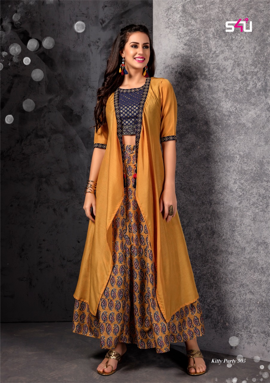 Kitty Party Vol 3 By S4u Shivali 301 Series Designer Party Wear Gown Style Kurti Catlog Wholesale De...