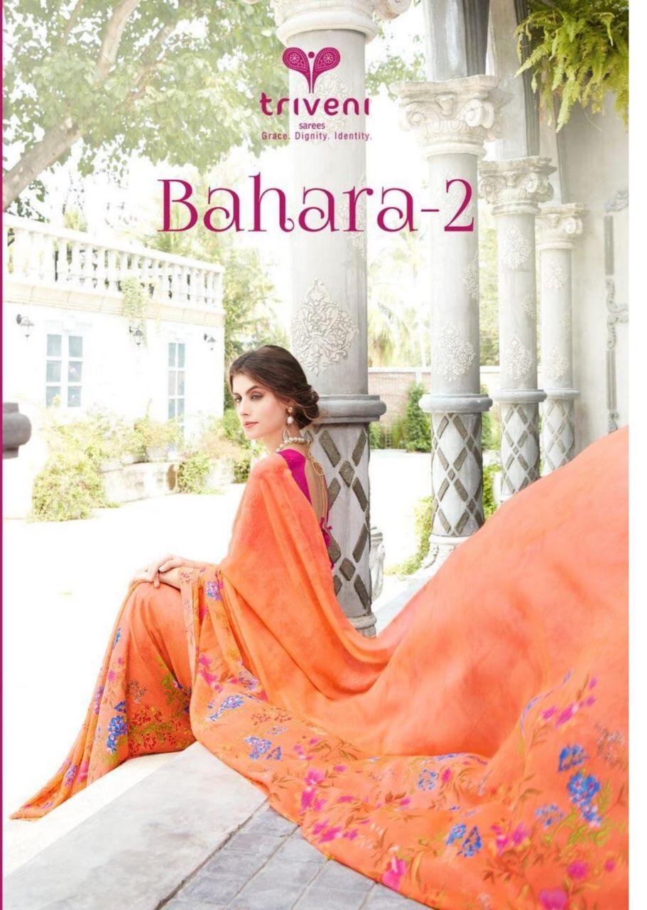Bahara Vol 2 By Triveni 14419 Series Fancy Designer Printed Saree Collection Wholesaler Surat
