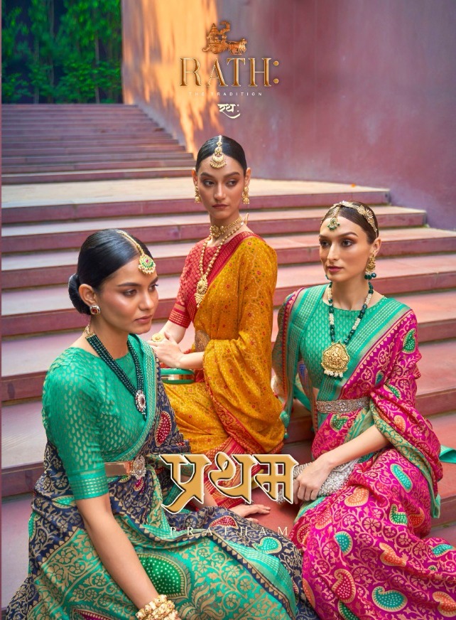 Rath Saree Present Pratham Beautiful Brasso Festival Wear Saree