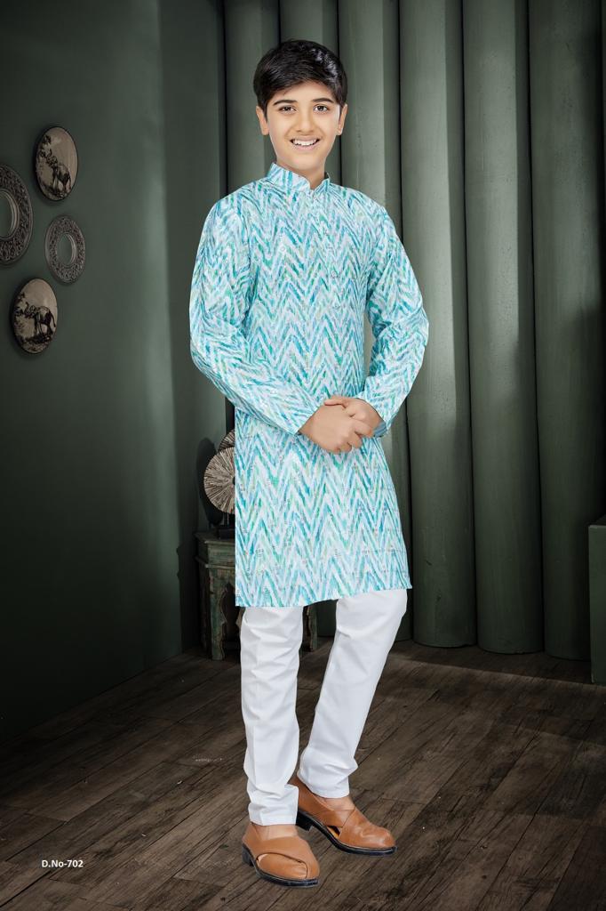 Kids Vol 7 Cotton Lucknowi And Seqvance Work Kids Kurta Pajama By Outluk