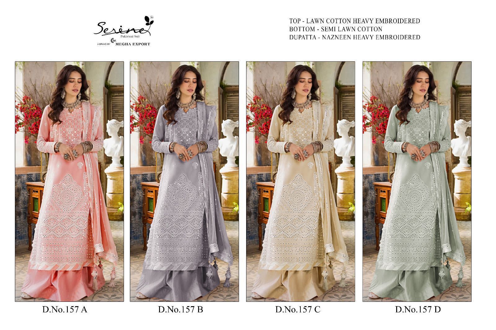 S 157 A To D By Serine Cotton Suits Manufacturing Surat