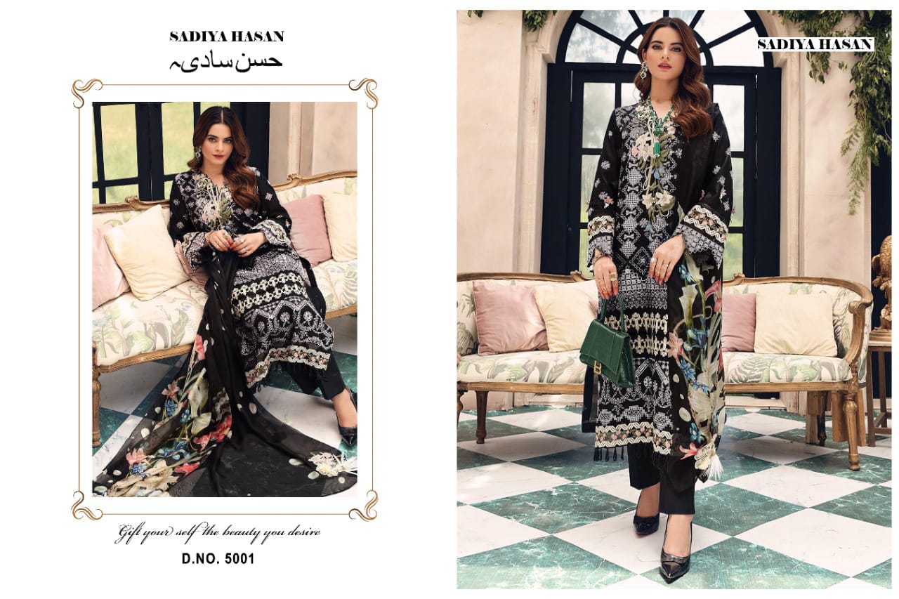 Sadiya Hasan Exclusive Design 5001 Pure Cotton Suits Manufacturing Surat