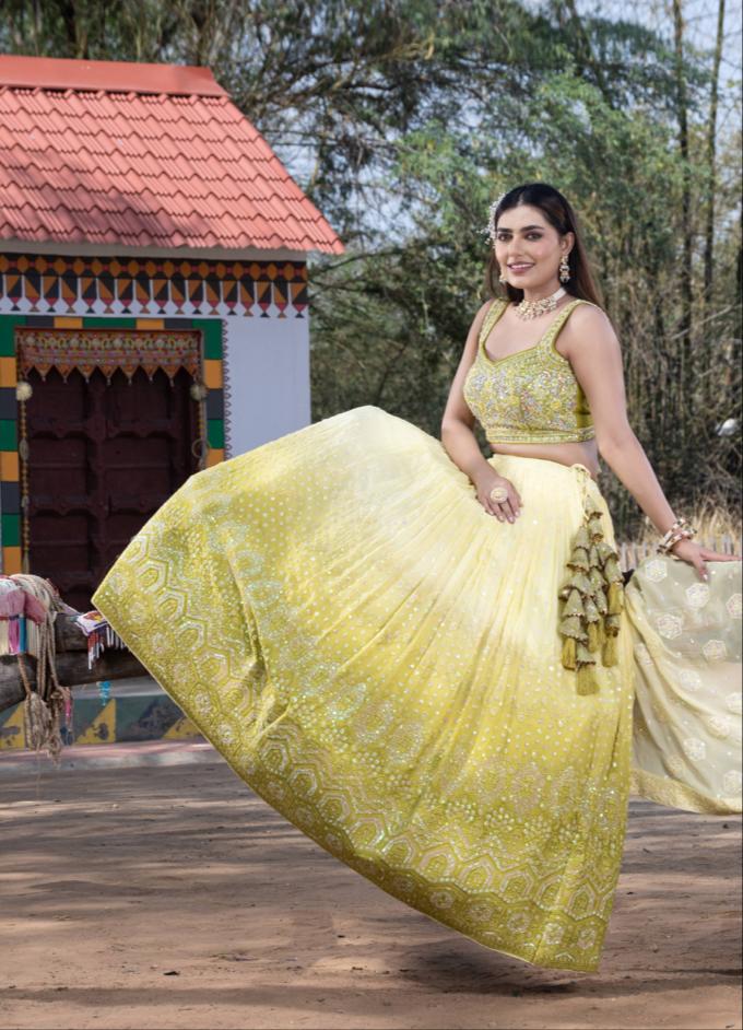 Pure Georgette With Sequence And Thread Work Lehengas Redymade Collection Code Nra Manufacturer Sura...