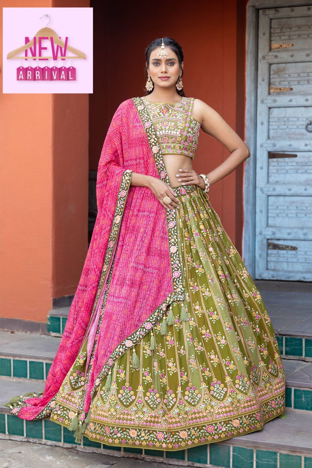 Nka Pure Green Party Wear Crop Top Lehenga Choli Collection Single Avilable Wholesaler Supplier Sura...