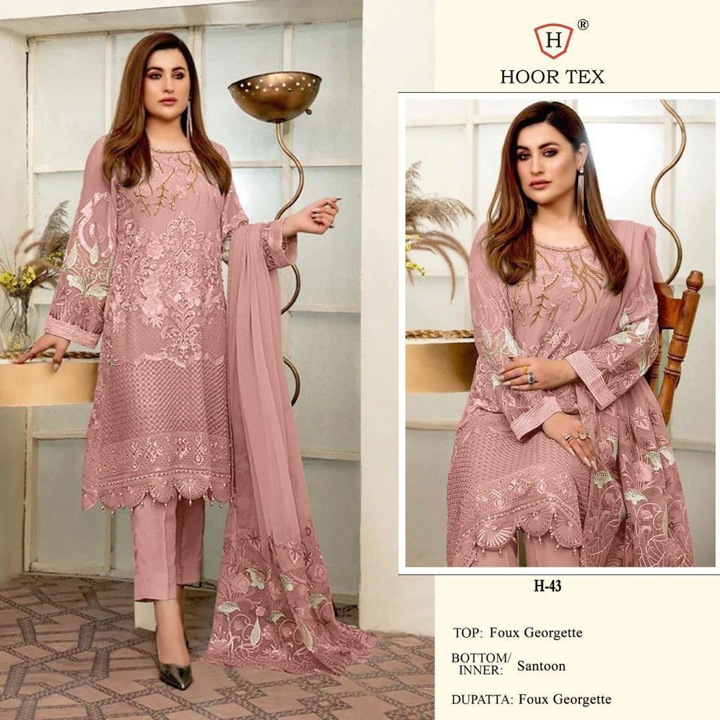 H 43 By Hoor Tex Georgette Suit