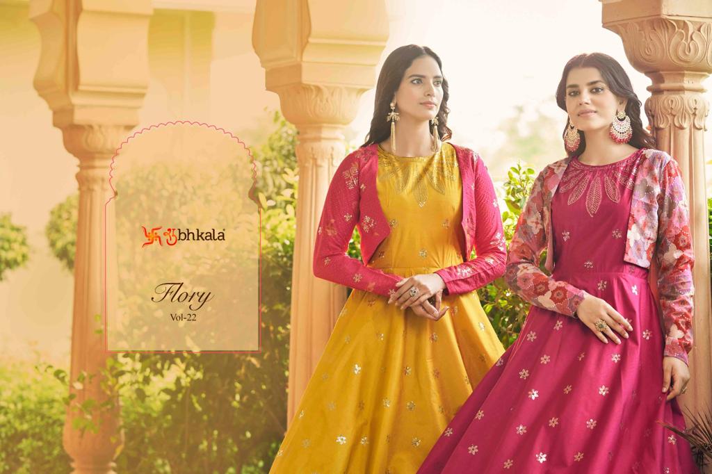 Flory Vol 22 By Shubhkala New Exclusive Sequence Embroidered Work Anarkali Gown Collection Manufactu...