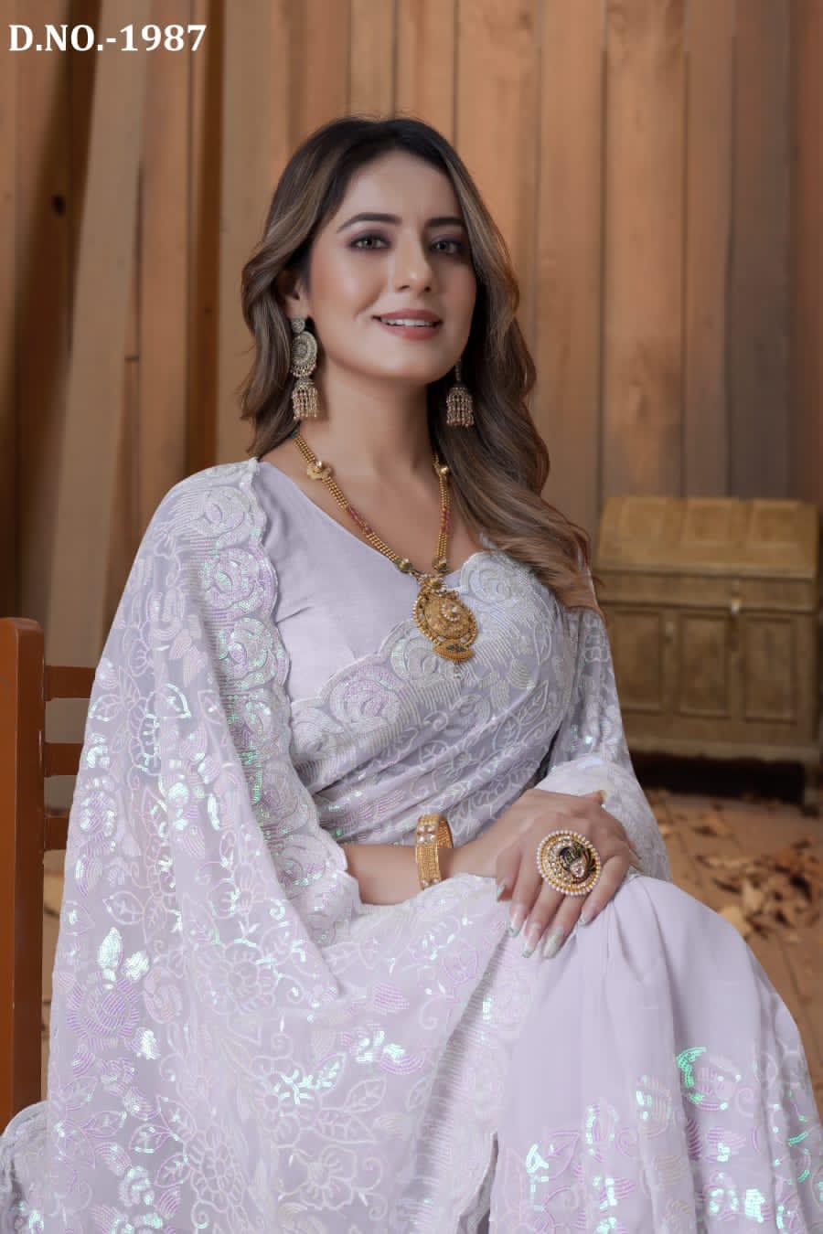 Fame Utsav Nari Georgette Saree Party Wear Collection