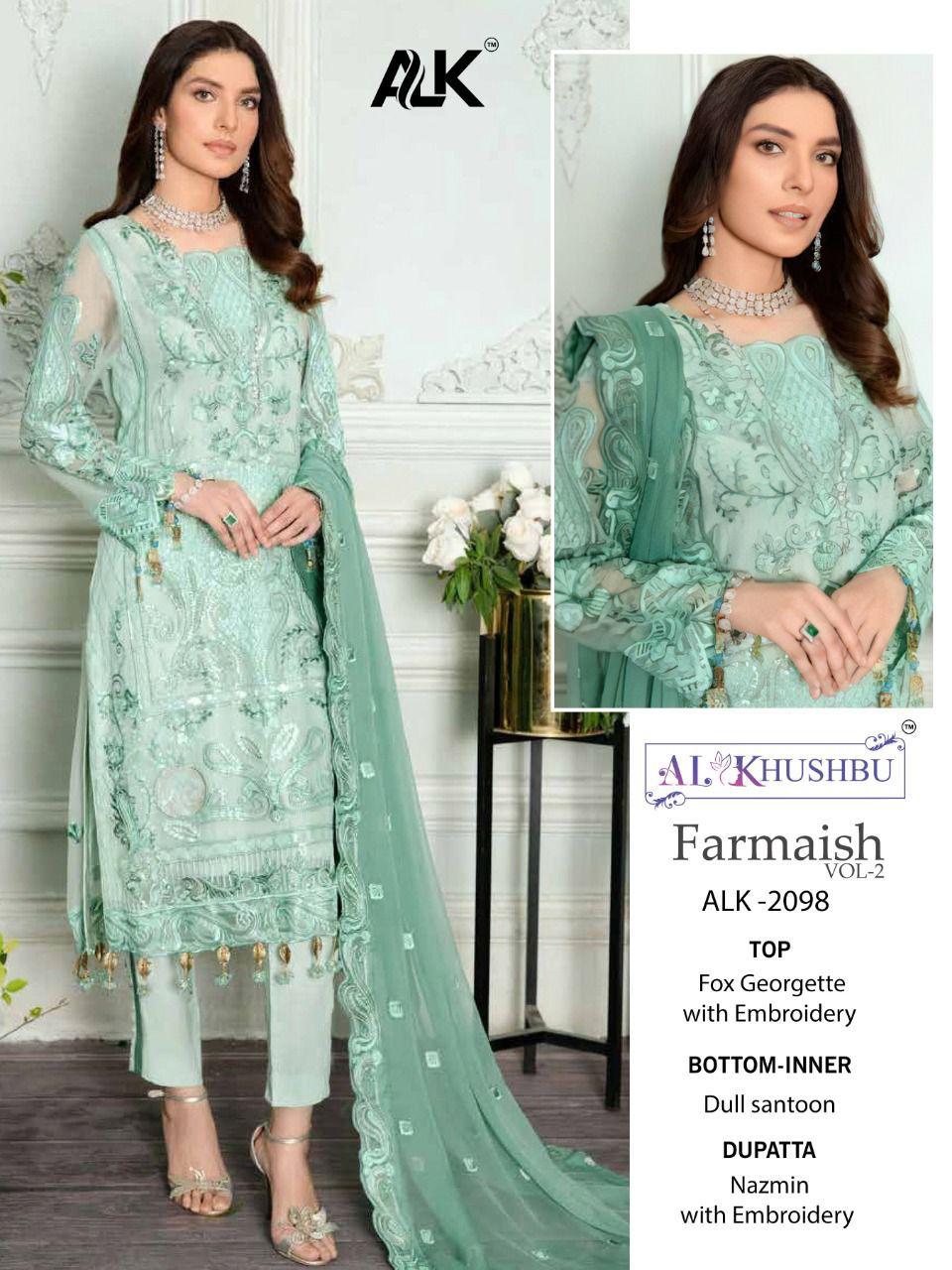 Alk D No 2098 Al Khushbu Georgette Pakistani Concept