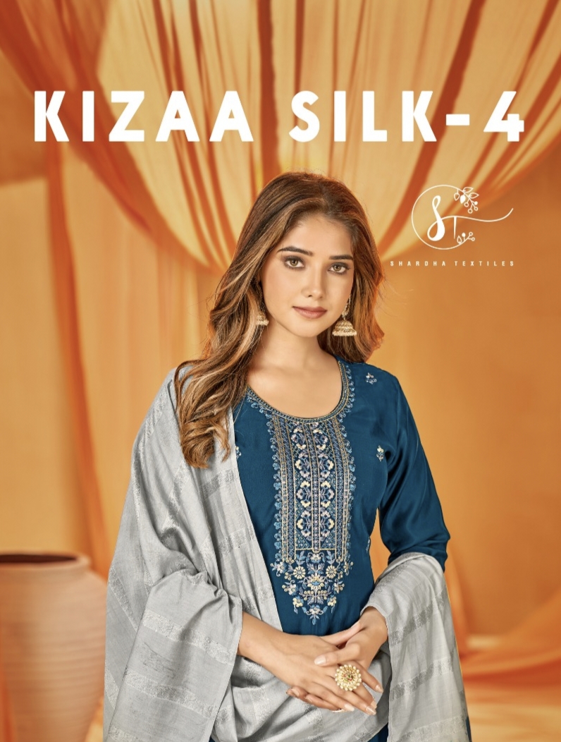 Kizaa Silk Vol 4 By Shardha Textiles Fancy Top Bottom Duppata