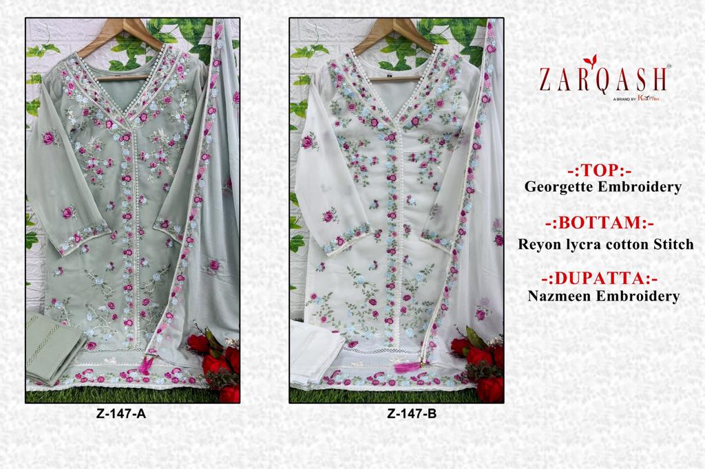 Z 147 2 Colour Zarqash Readymade Georgette Collection