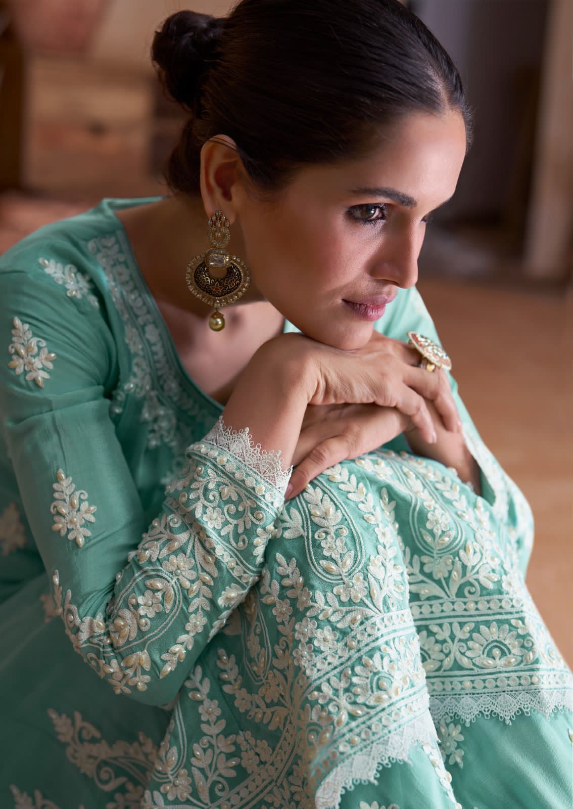 Floral Gulkayra Designer Chinon Free Size Collection