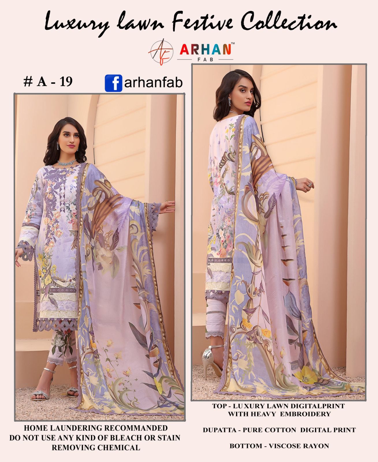 Laxuria Digital Print Lawn Collection By Arhan Fab