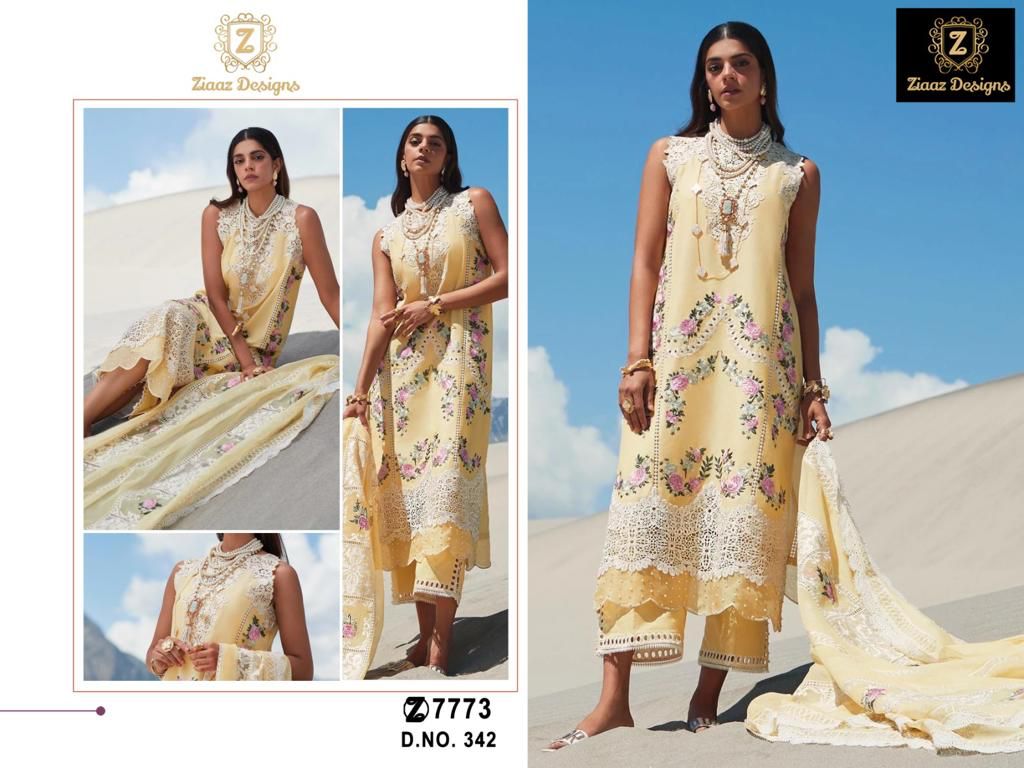 Ziaaz Designs D No 324 Cotton Suits Embroidery Collection