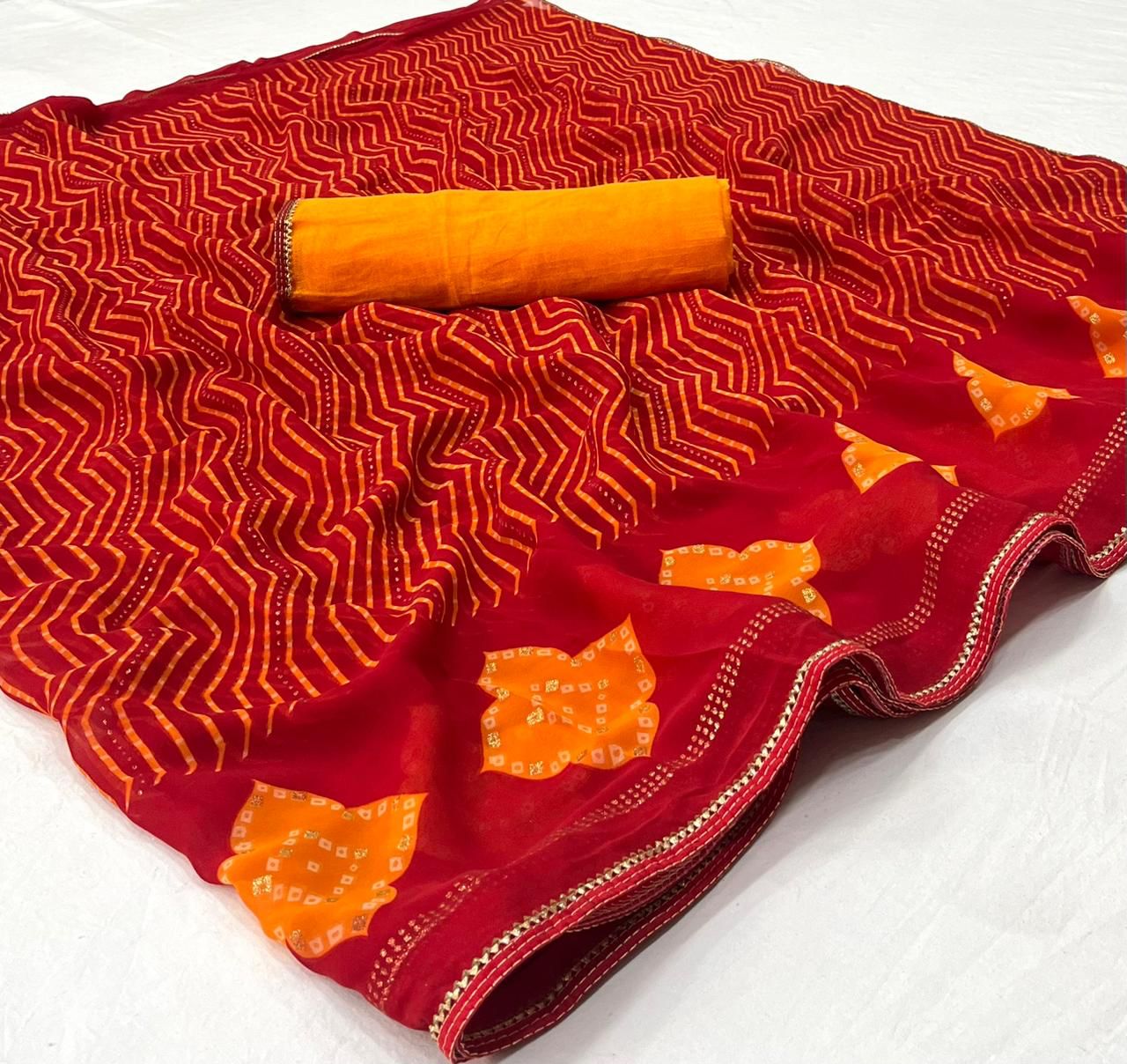 Afsana Kashvi Creation Georgette Saree With Fancy Lace