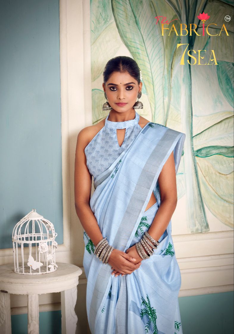 7sea The Fabric Soft Cotton Digital Print Sarees
