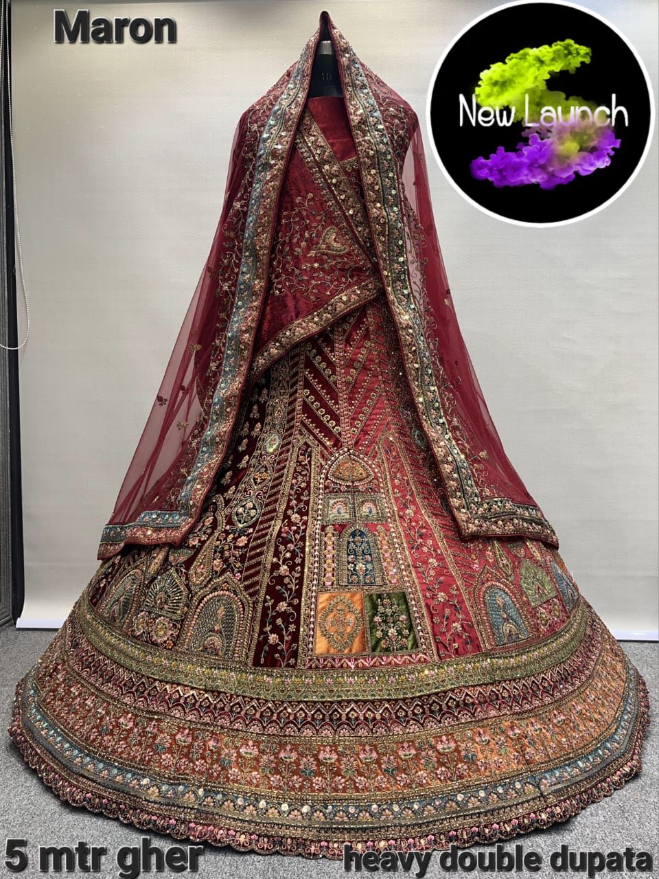 Raja Ki Rani Heavy Hand Machince Work Embroidered Designed Lehengacholi Wedding Collection