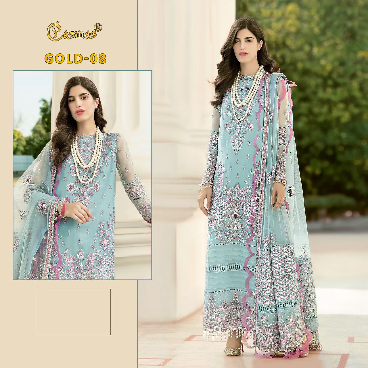 Cosmos Gold 8 Georgette Pakistani Suits