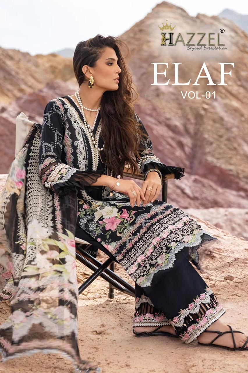 Elaf Vol 1 Hazzel Pure Cotton Suits