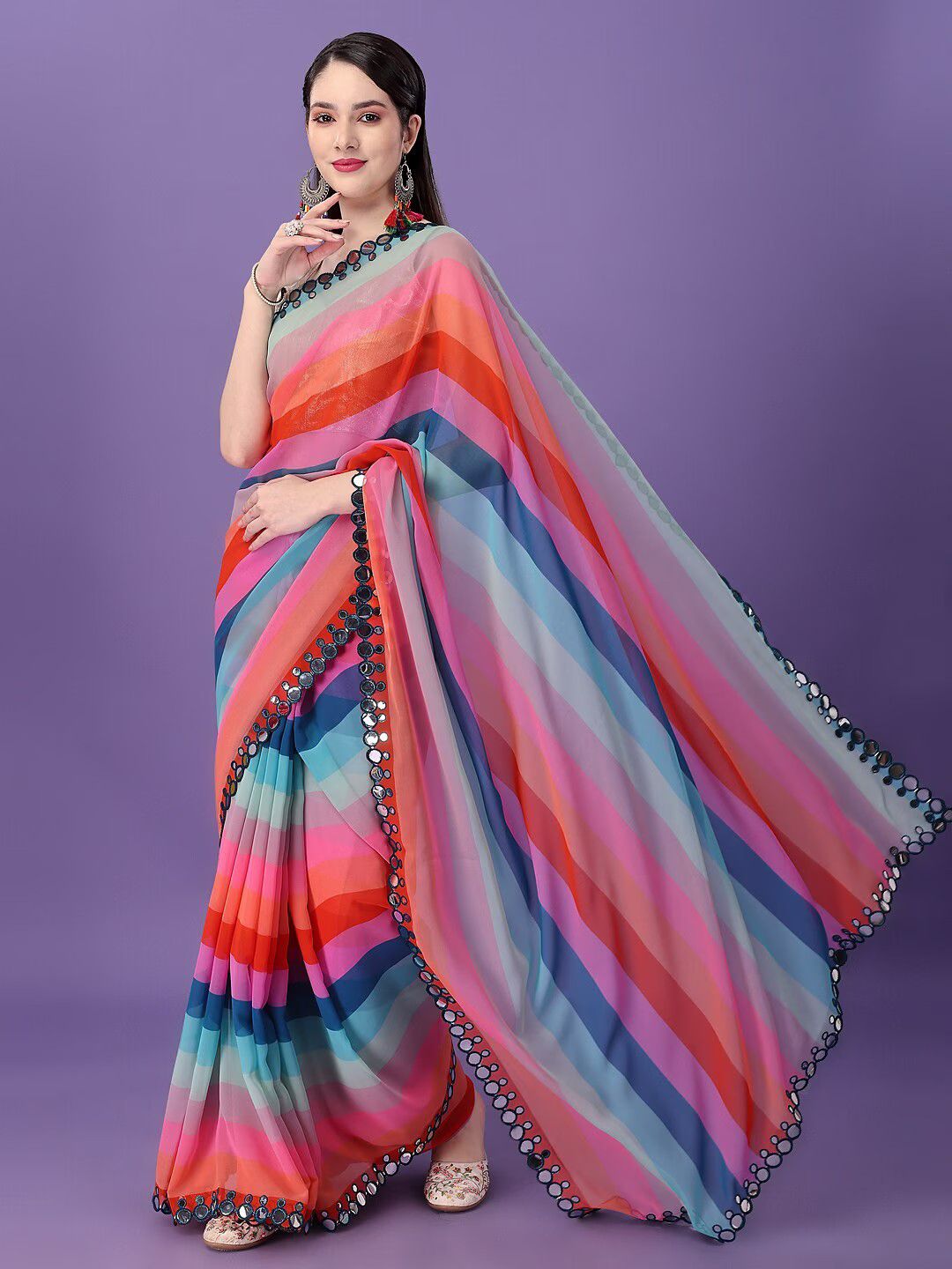 Richer Look Majestic Heavy Georgette Print Design Saree