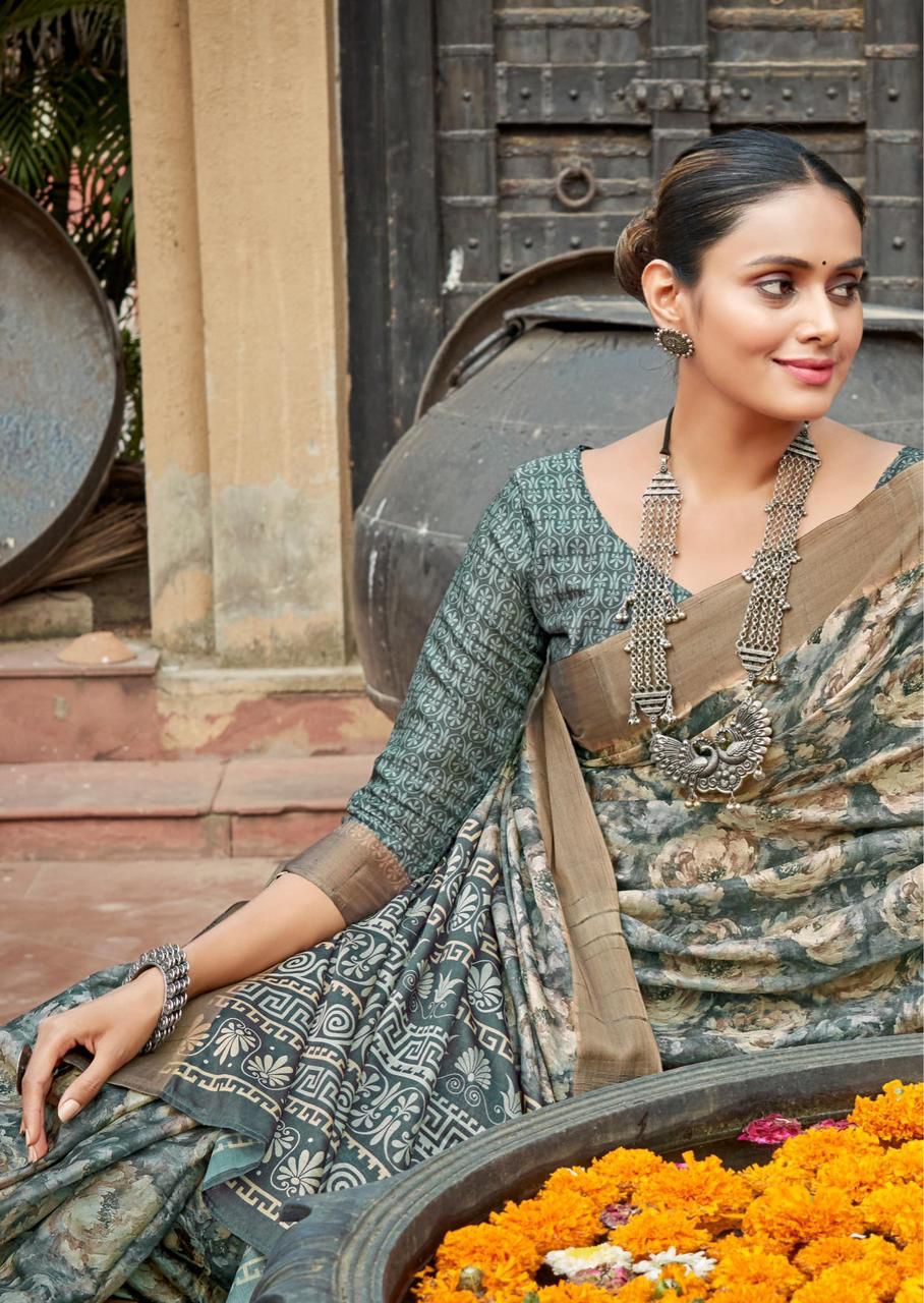 Lt Fabric New Design Madhubala Vol 2 Tusser Silk Fancy Blouse Saree Collection