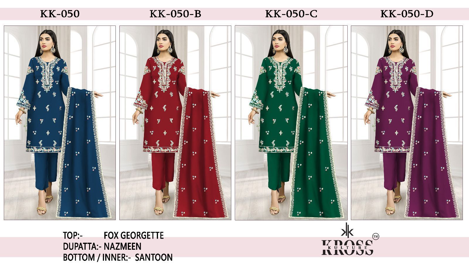 Kk 50 Kross Kulture Georgette Pakistani Concept