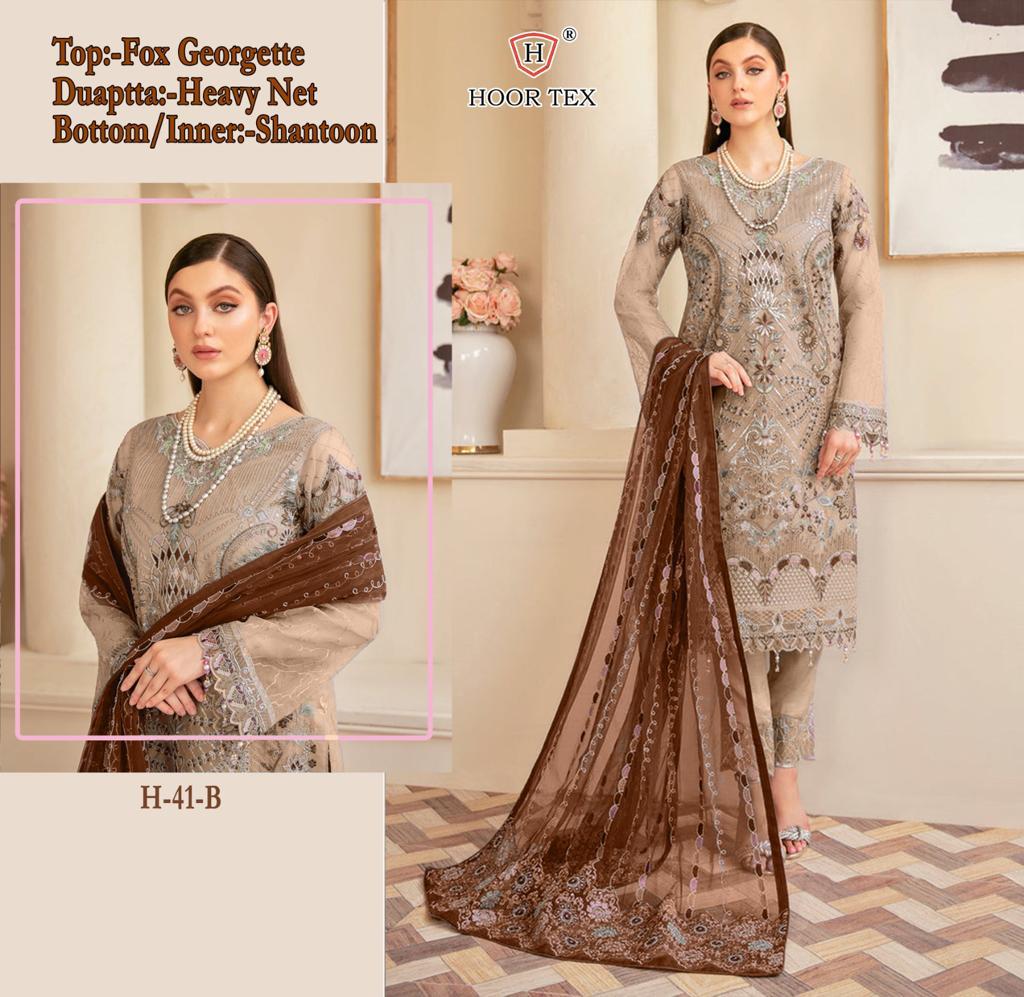 H 41 B To E Hoor Tex Georgette Pakistani Collection