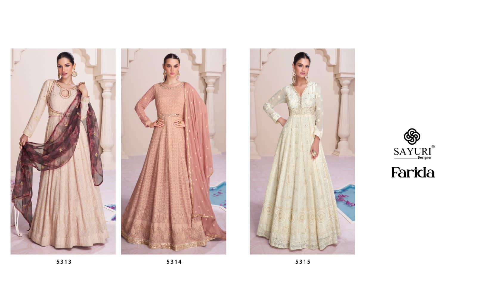 Farida Sayuri Designer Georgette Anarkali Suits