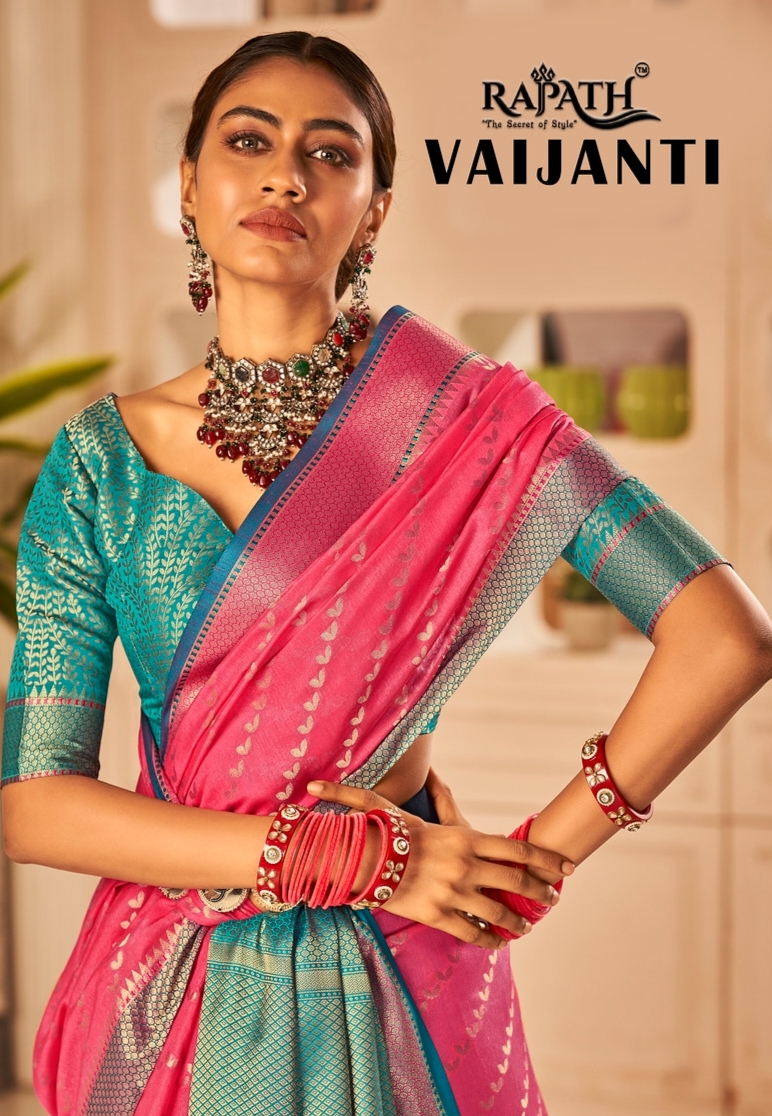 Vaijanti Silk Rajpath Fabric Banarasi Silk With Weaving
