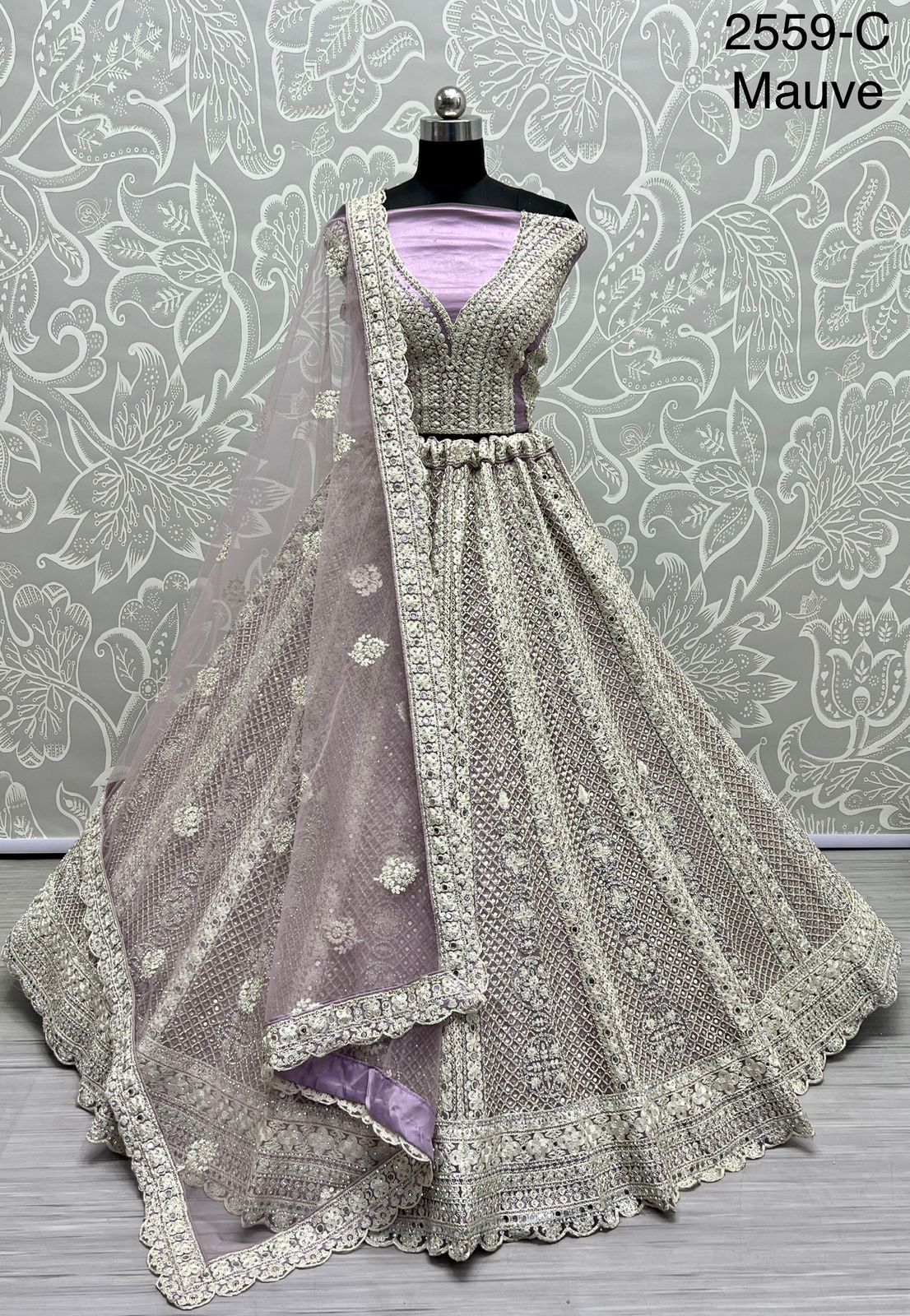 Latest Design 2559 Neatly Dori And Sequence Combine Crafted Partywear Lehengacholi