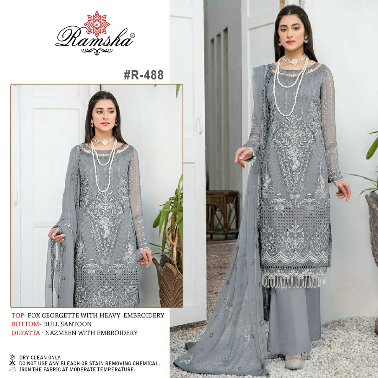 R 488 Ramsha Georgette Embroidered Collection