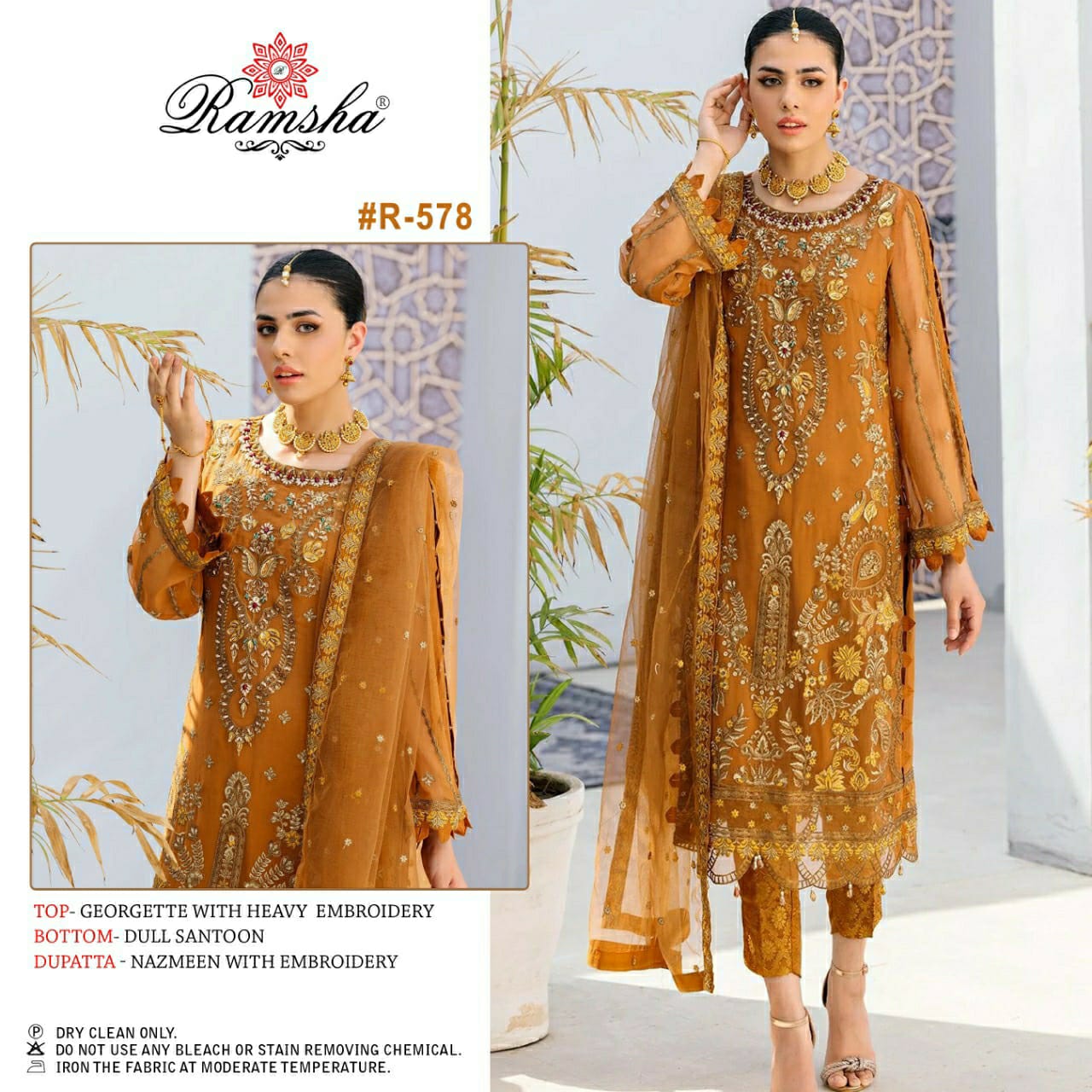 R 578 Ramsha Georgette Suit Wholesaler Surat